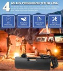 4 Gallon Self-pressurized Water Storage Tank For Camping Showers  Bumper Mount