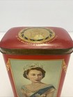 England Coronation Of Queen Elizabeth   Duke Of Edinburgh Tin Tea Can Box 1953