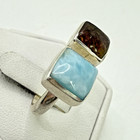 Stunning  925 Vintage Sterling Silver Estate Ring Size 7 5 W- Multicolor  cuff 