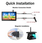 Wireless Truck rv 1080p Backup Camera System Touchscreen Monitor Solar Magnetic