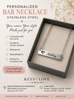 Personalized Heart Bar Nameplate Necklace