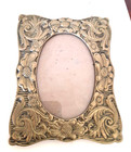 Silvestri Vintage Art Nouveau Brass Rectangle Shaped Picture Frame Oval Floral