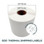 4x6 Direct Thermal Shipping Address Printing Labels 500 roll Zebra rollo others