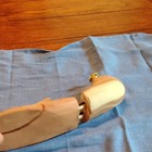 Wood Adjustable Shoe Tree Stretcher W  Metal Split Toe   Brass Knob