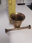 1927 Solid Brass No 3 Mortar And Pestle Heavy 3  Tall Pharmacy Apothecary