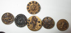 Lot 11 Antique Victorian Metal Picture Buttons W Cut Steels - Bird Fruit Flowers