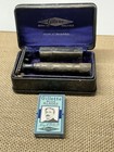 Antique 1920 s Gillette Edge Safety Razor With Leather Case    read