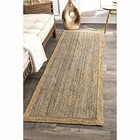 Rug Farmhouse Natural 100  Jute Braided Carpet Rectangle Area Modern Living Rug