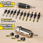 Hifeson 2-in-1 Rivet Nut Tool Drill Adapter Kit 12 Mandrels 4 Rivet Heads Sae