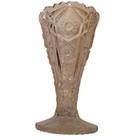 Vintage Pressed Crystal Glass Vase 6  Starburst Pattern Scalloped Edge Clear 