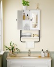 Wall Mounted Bathroom Medicine Cabinet With Mirror And Towel Bar Storage