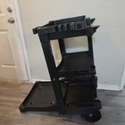 Commercial Janitorial Cleaning Cart 3 Shelf Utility Service Organizer Black