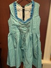 German Dirndl 3 Pieces Dress Women Size 18 Eu 48 Bright Blue Oktoberfest