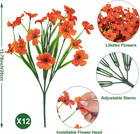 12 Bundles Artificial Fall Flowers For Outdoors Fake Mums Fall Silk Flowers Uv R
