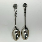 2 Reed   Barton Floral Series Sterling Silver Collectible Demitasse Spoons 4in