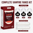 Cooljoy Vampire Teeth Fangs With Adhesive 3 Sizes Halloween Medium  White