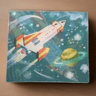 2 Vtg Space Flicker Pins Retro Futurism Vari-vue Rocket Astronaut Lenticular 60s