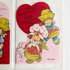 4 Vtg Strawberry Shortcake Valentine Cards Die Cut 1980s School Classroom Unused