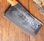 Hand Forged Meat Cleaver Knife Rustic Japanese  Chef Knife 5cr15mov Steel