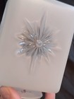 Pair Of Square Frosted Atomic Glass Ceiling Light Fixtures Starburst 1950s