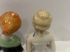 2 Antique Pincushion French Porcelain Pin Cushion Half Dolls - 2    Blonde   1 5   
