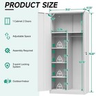 2 Door Metal Wardrobe Armoire Closet Storage Cabinet Organizer W  Hanging Rail 