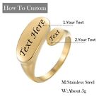 Custom Name Adjustable Stainless Steel Ring Engraved Jewelry Gold Silver Love