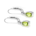 De Buman Sterling Silver 1 0ctw Oval Peridot Elegant Leverback Dangle Earrings