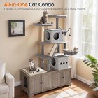 Double Litter Box Enclosure 45 3  X 17 7  X 68 9  All-in-one Modern Cat Tower