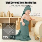 Muslin Hooded Baby Bath Towels - 3 Pack 100  Cotton Soft Low-saturation Paste   