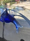 Hand Blown Blue Gibson Glass Dolphins Figure 1990 3-4 Inch Tall 