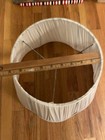 White Soft Pleated Fabric Round Bell Scalloped Lamp Shade Spider Fitting Read