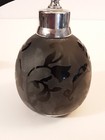 Black Perfume Atomizer Floral Sillouettes Black Tassel