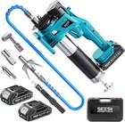 Seesii Professional Electric Grease Gun 10000 Psi 39 4  Hose 2xbattery   Charger