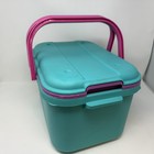 Eagle Craftstor 90s Craft   Sewing Storage Organizer Tote Teal Purple Vtg Extra