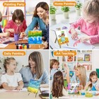 Pack Canvas Painting Kit For Kids  6x6in Small Canvases With Wood Easels  20