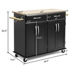 Rolling Kitchen Trolley Organizer Cart Wooden Storage Cabinet Utility W  Drawers