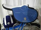 Blue white Synthetic Race Exercise Horse Saddle Light Weight 