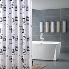 Peva Black   White Bathroom Shower Curtain With 12 Plastic Hooks  Cute Curtain