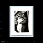 Old Vintage Photo Man With Glasses Holding Baby Outside House Snapshot Pic