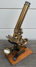 Antique 19th Century J  Hicks London Brass Bar Limb Microscope 
