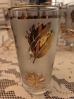 Mid-century Libby 22k Gold Leaf Frosted Glasses Set Of 8 With Metal Carrier