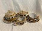 Vintage 1940s Child s 18 Pc  Hand Painted Lusterware Tea Set Complete