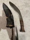 Antique Vintage Nepalese Gurkha Kukri Combat Knife W  Leather Scabbard Sheath