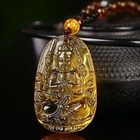 Yellow Citrine Thousand Hands Guanyin Pendant Zodiac Rat Amulet Necklace Unisex