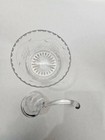 Vintage Clear Etched Glass Condiment Bowl   Ladle Grape Pattern Jelly mayonnaise