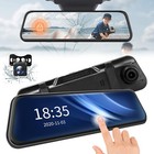 10  Dual Dash Cam Car Rear Mirror View Backup Dual Camera Night Vision Ips