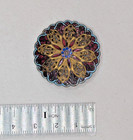 Antique Enamel Button  Pierced  1 1 4   Scalloped Edge