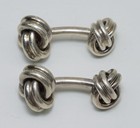 Vintage Tiffany   Co Classic Love Knot Sterling Silver Cufflinks