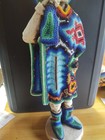 Huichol Day Of The Dead Beaded Mexican Folk Art On A Carved Statue By Hueso Art